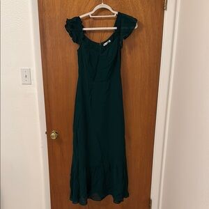 Reformation Dark Green Midi Dress